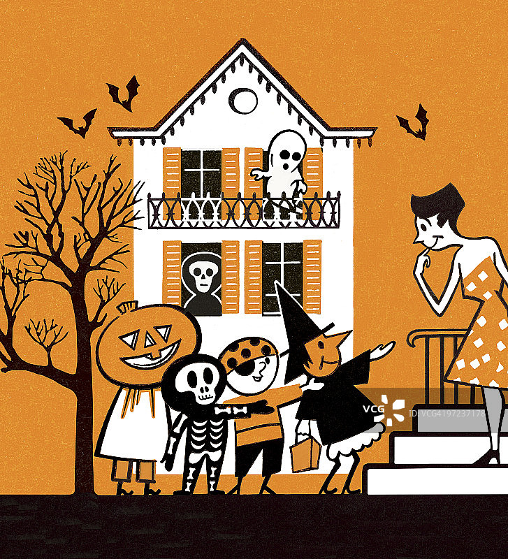 万圣节不给糖就捣蛋图片素材