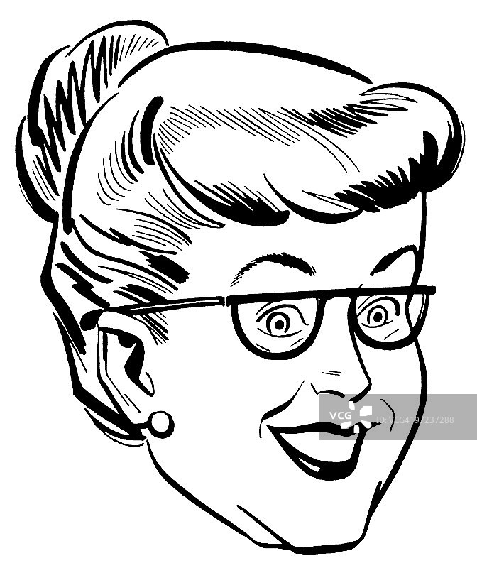 戴眼镜的老年妇女图片素材