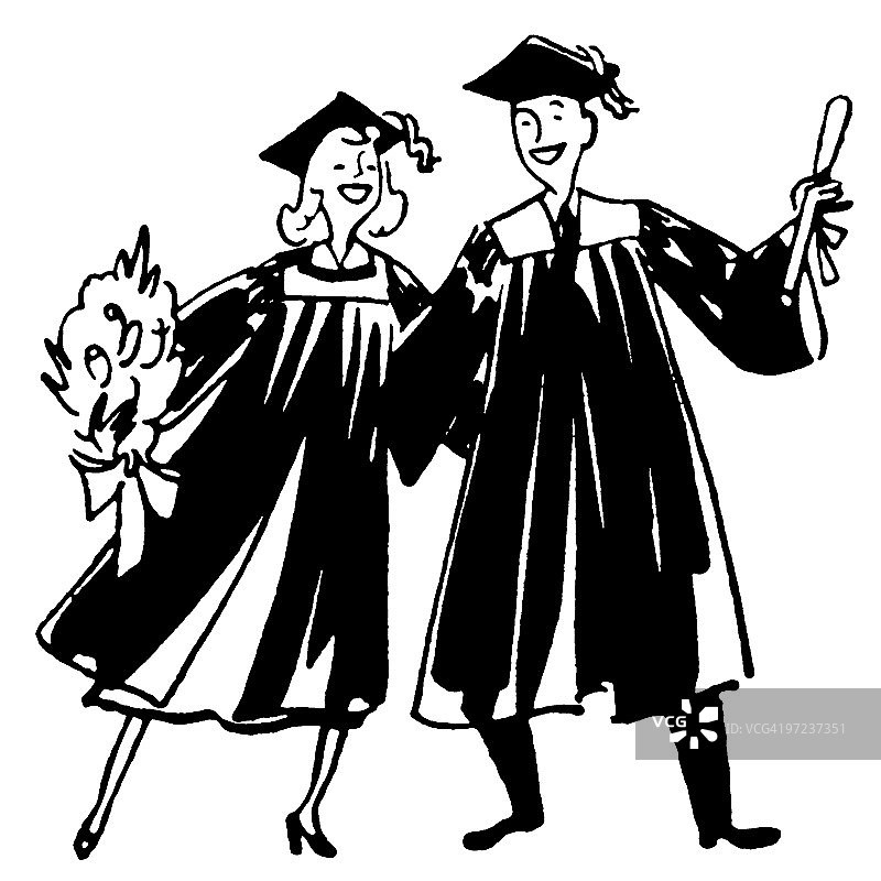 两位毕业生图片素材