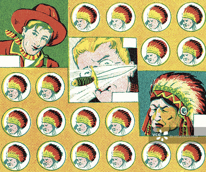 牛仔与巨型猩猩图片素材