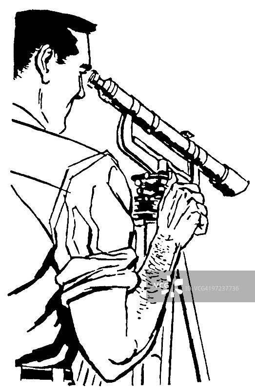 正在用显微镜观察的男人图片素材