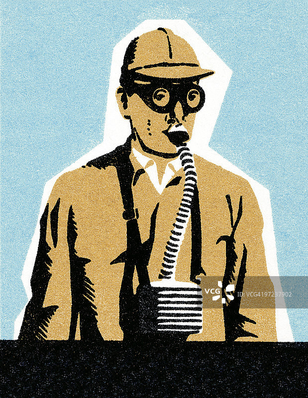 戴防毒面具的男人图片素材