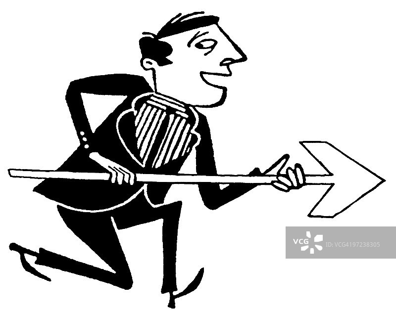 拿着箭的西装男人图片素材