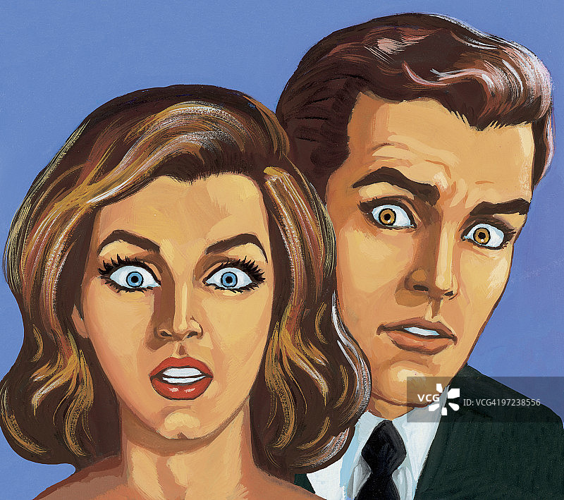 震惊的夫妇图片素材