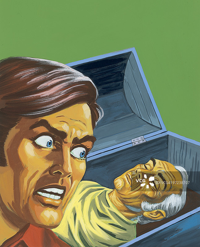 害怕的男人看着死人图片素材