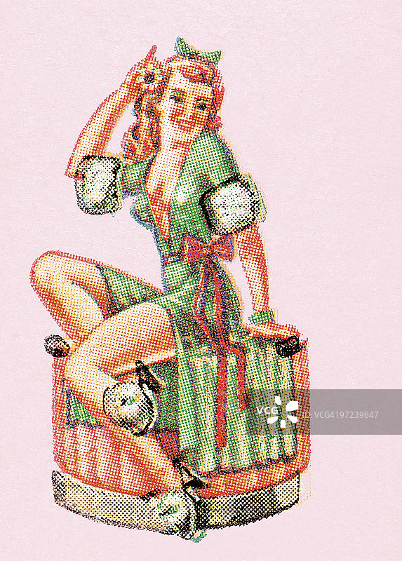 微笑的金发女人图片素材