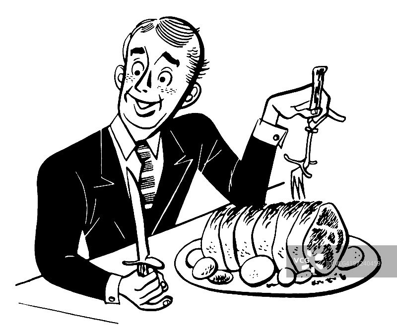 拿着食物的男人图片素材