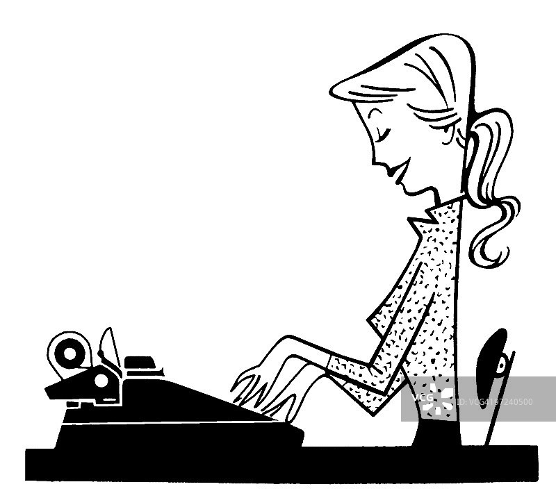 在办公桌前的女人图片素材