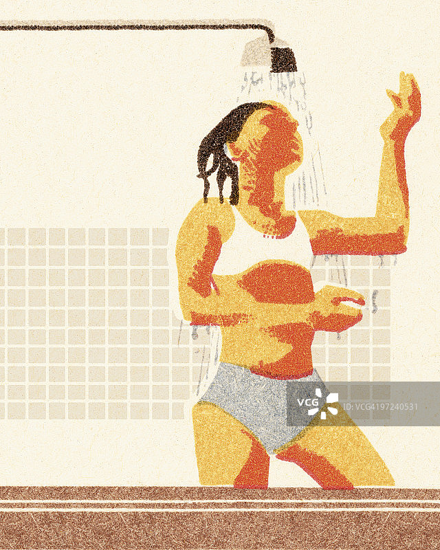 淋浴中的女人图片素材