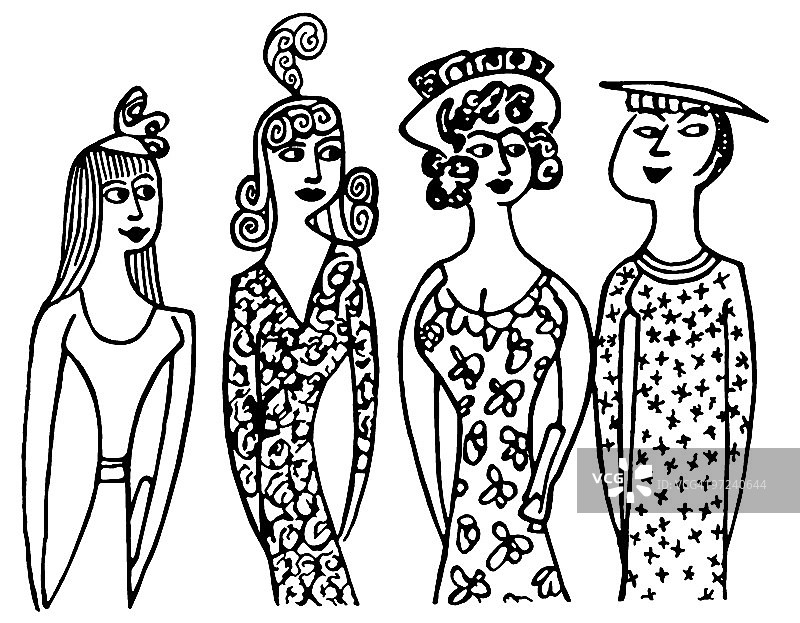 四个女人图片素材