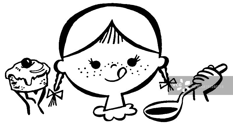 吃甜点的女孩图片素材