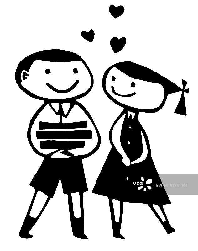 恋爱中的男孩和女孩图片素材