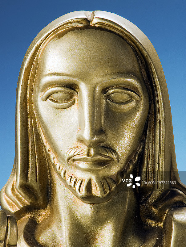耶稣基督的青铜头像图片素材