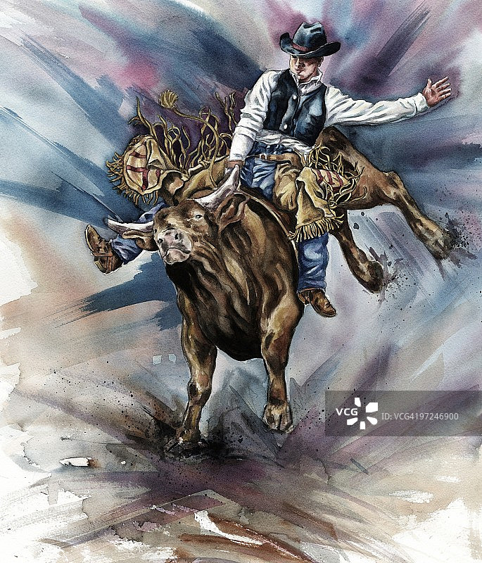 甩开骑手的公牛图片素材