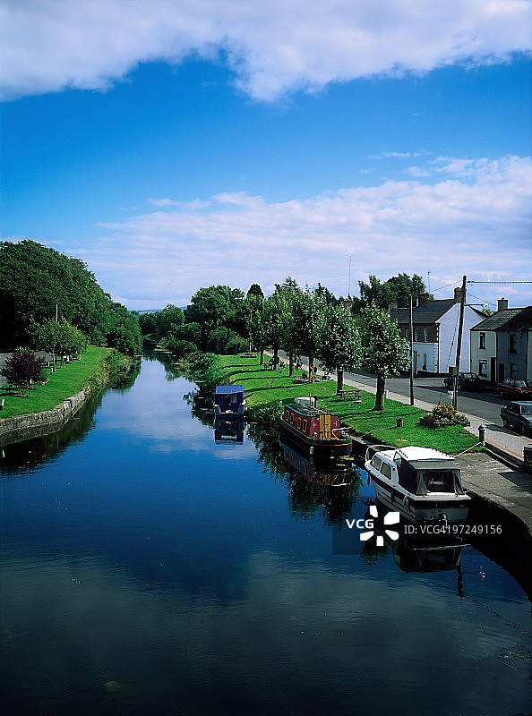 爱尔兰基尔代尔郡萨林斯的大运河图片素材