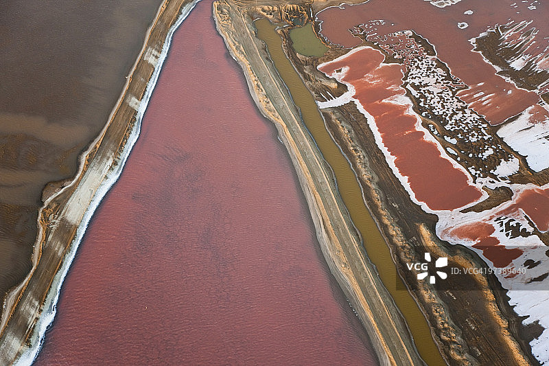纳米比亚纳米布沙漠盐场鸟瞰图图片素材
