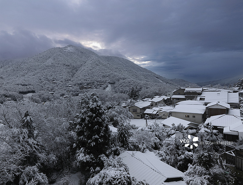 日本箱根山雪景图片素材