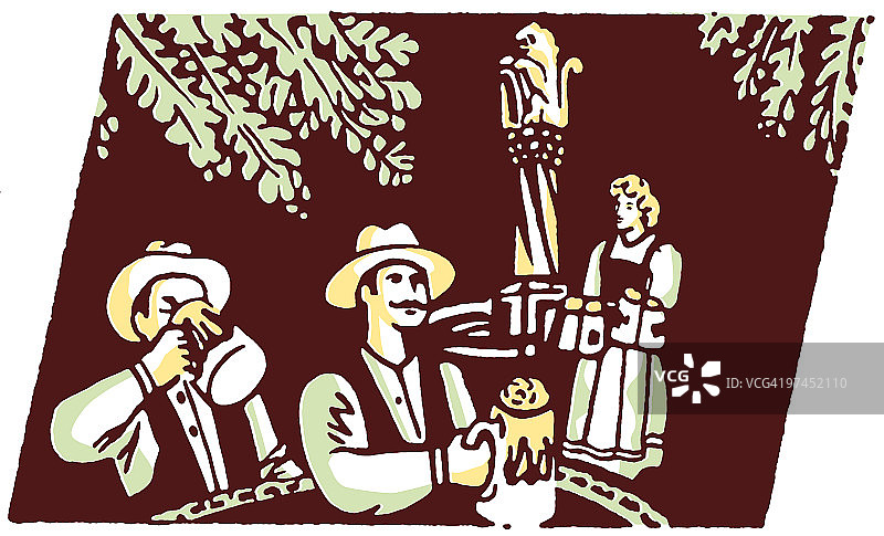 一群人享受啤酒节的欢乐图片素材