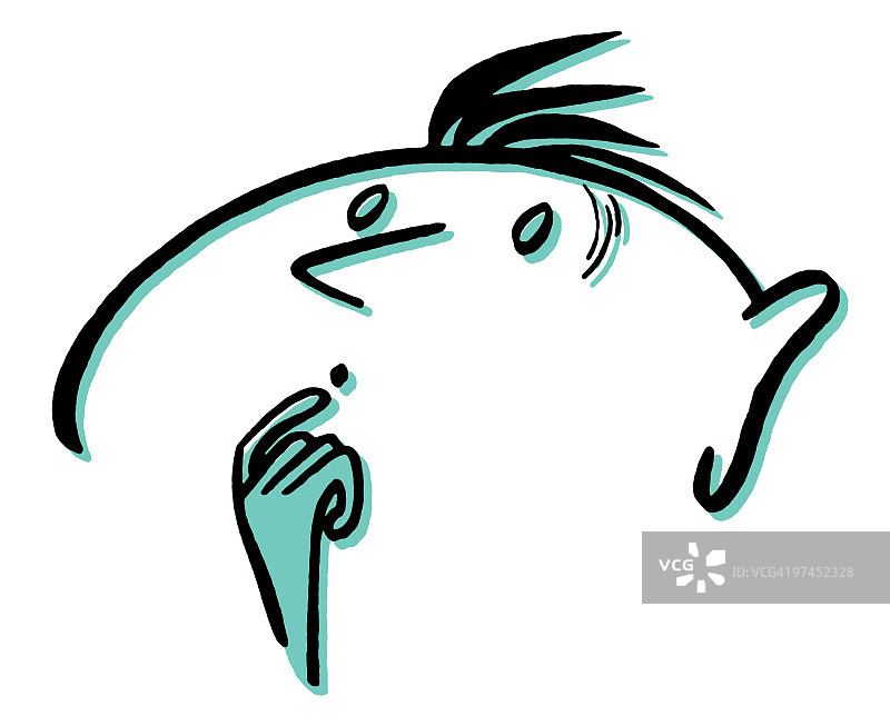 卡通风格线条惊讶男人图片素材