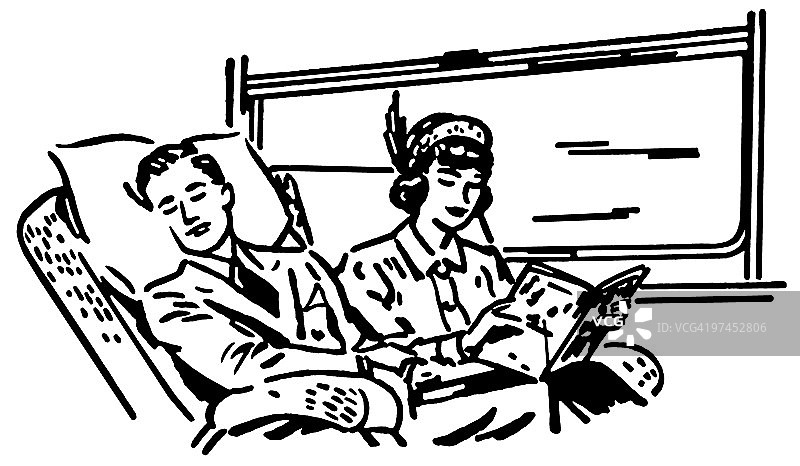 火车上的人物复古插画黑白版图片素材