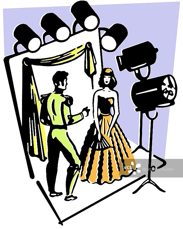 戏剧舞台上的一男一女图片素材