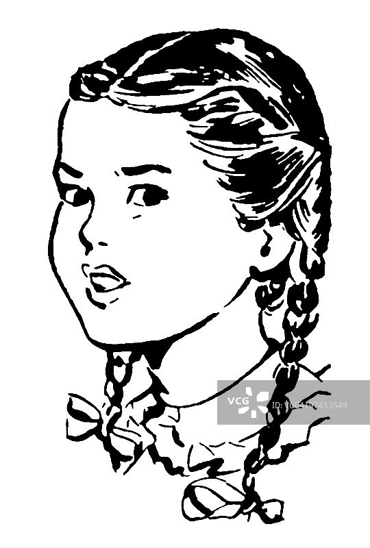 皱眉的女孩肖像图片素材