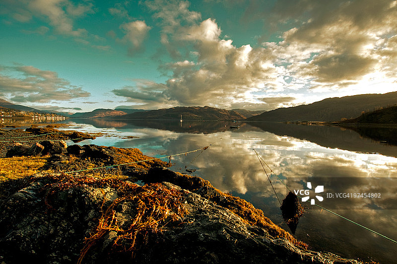 湖面 reflections图片素材