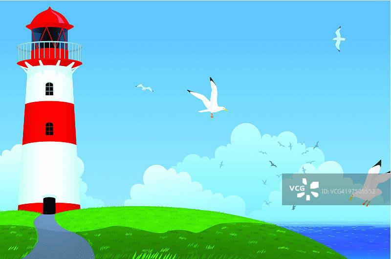 灯塔山图片素材