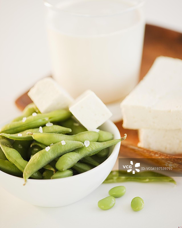 毛豆、豆腐和豆浆图片素材