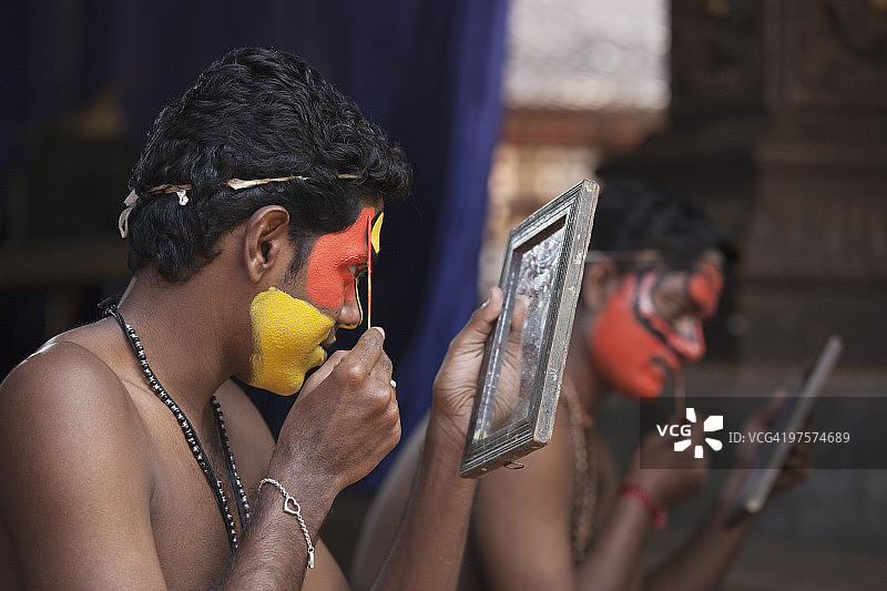 卡塔卡利舞演员化妆图片素材