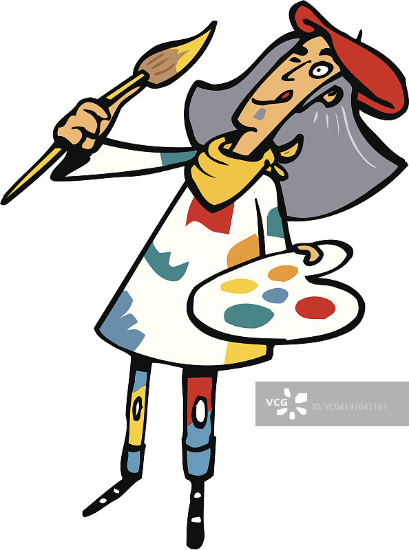 美术工艺：波西米亚画家及其画笔图片素材
