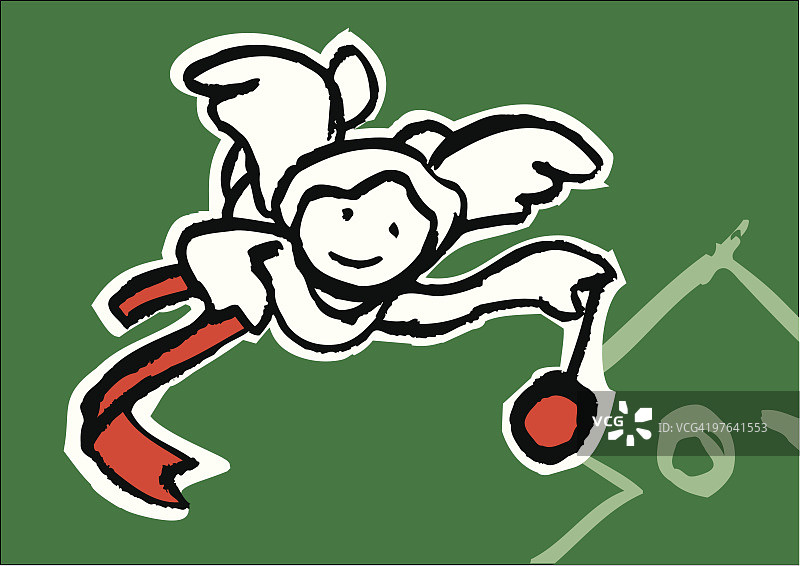 绿色背景上的圣诞装饰品图片素材