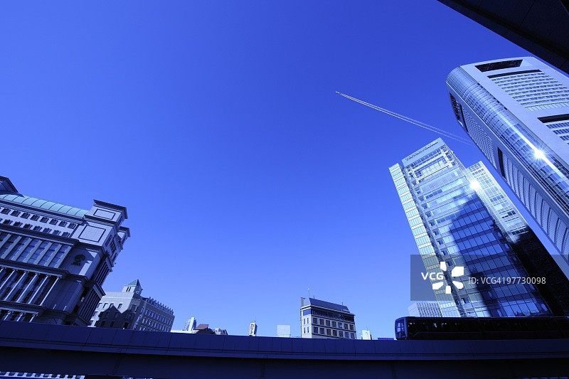 日本东京汐留的现代建筑图片素材