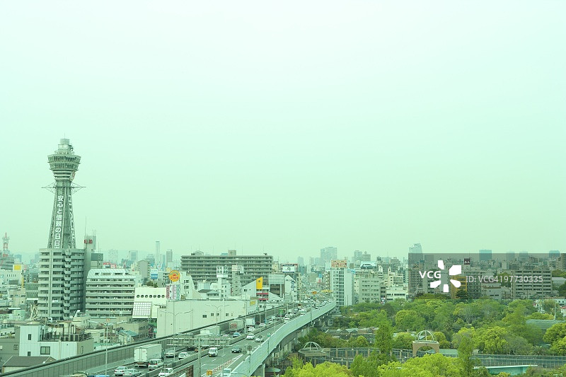 通天阁与城市街景图片素材