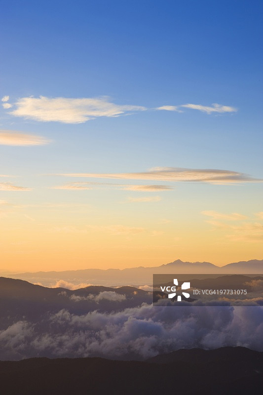 从乘鞍岳看到的景色，日本长野县松本市图片素材