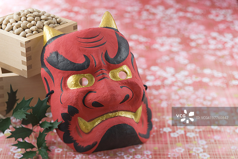 大豆和恶魔面具图片素材