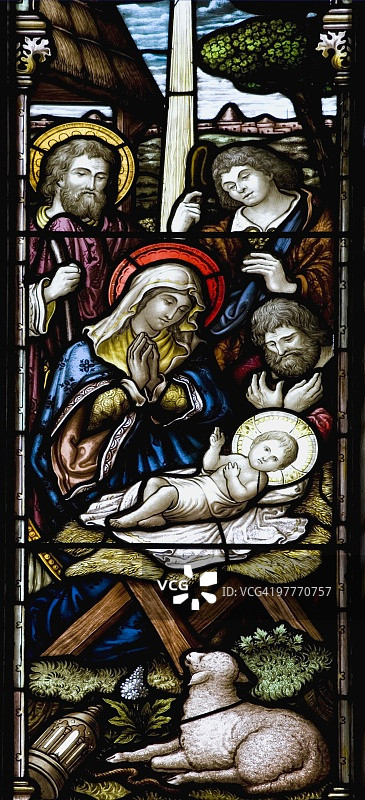 彩色玻璃窗板图片素材