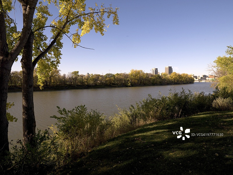 加拿大马尼托巴省温尼伯的河流图片素材