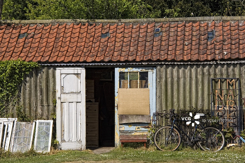 英国约克郡本普顿的废弃小屋图片素材