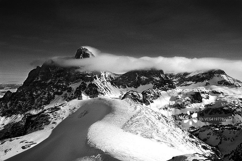 从爱达荷州桌山看到的提顿峰和大教堂群图片素材