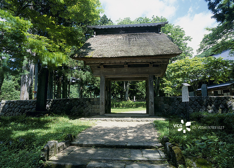 日本宫城县栗原市花山村温汤番所图片素材