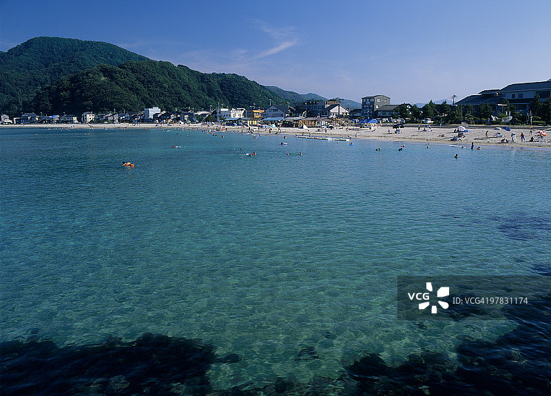 竹野滨海水浴场，日本兵库县丰冈市图片素材