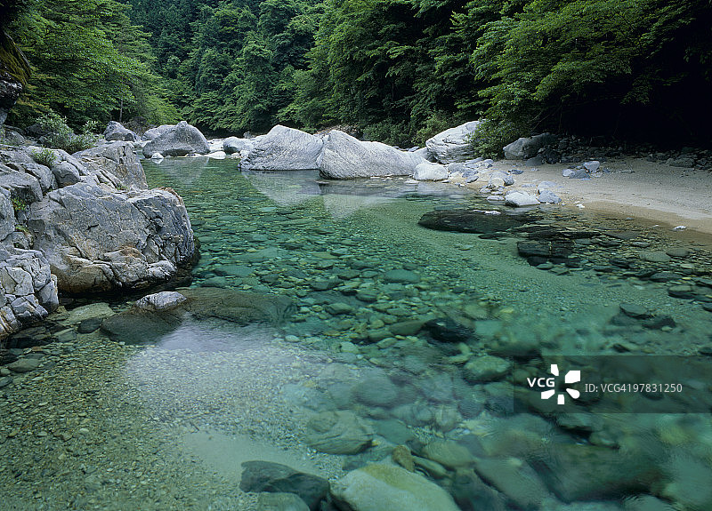 日本长野县大桑村阿寺峡谷图片素材