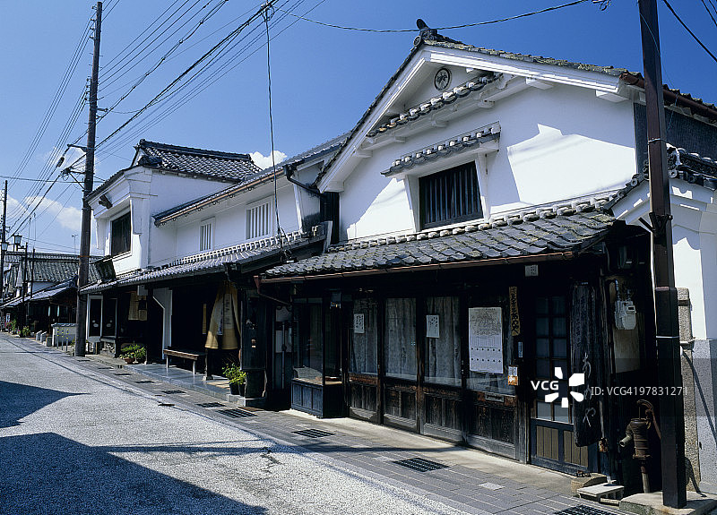 兵库县篠山市川原町妻入商家群，日本图片素材