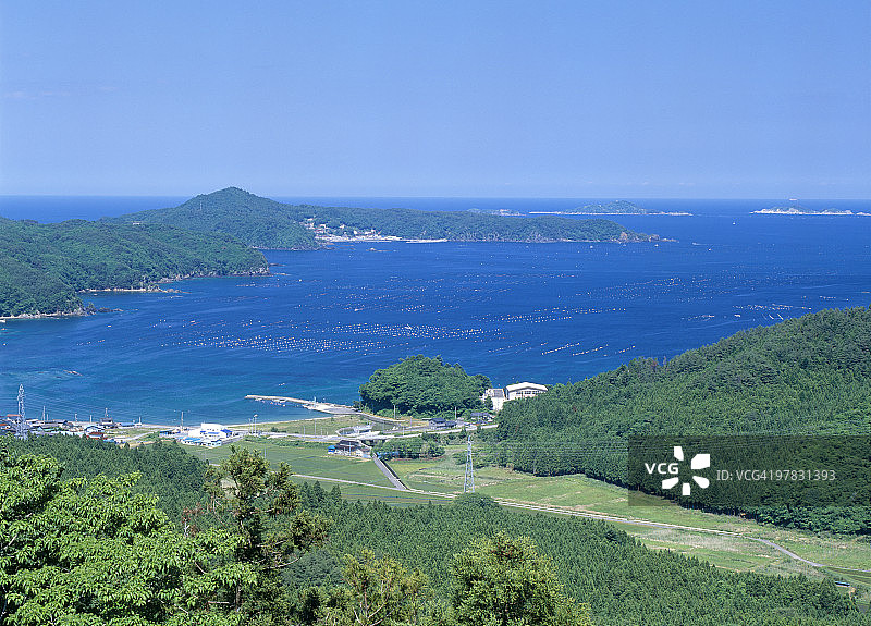 日本宫城县石卷市鲛浦湾图片素材