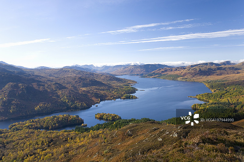 从本阿安看卡特琳湖，苏格兰特罗萨克斯图片素材