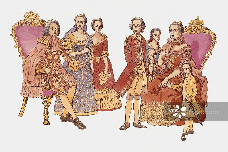 哈布斯堡家族的驯鹿插图图片素材