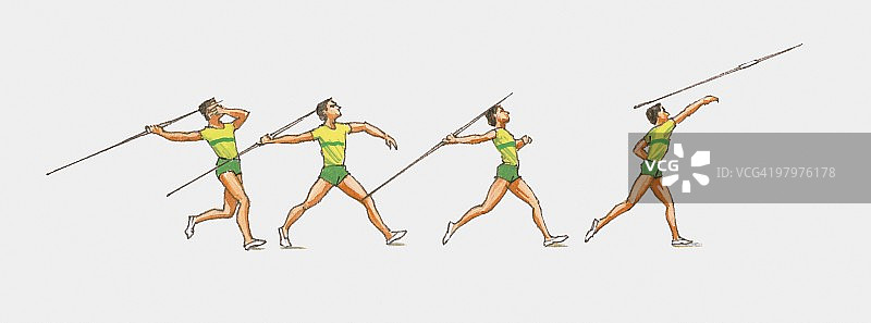 男子标枪投掷动作分解图片素材