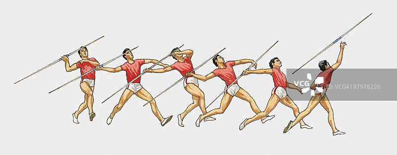 男子标枪投掷动作分解图片素材