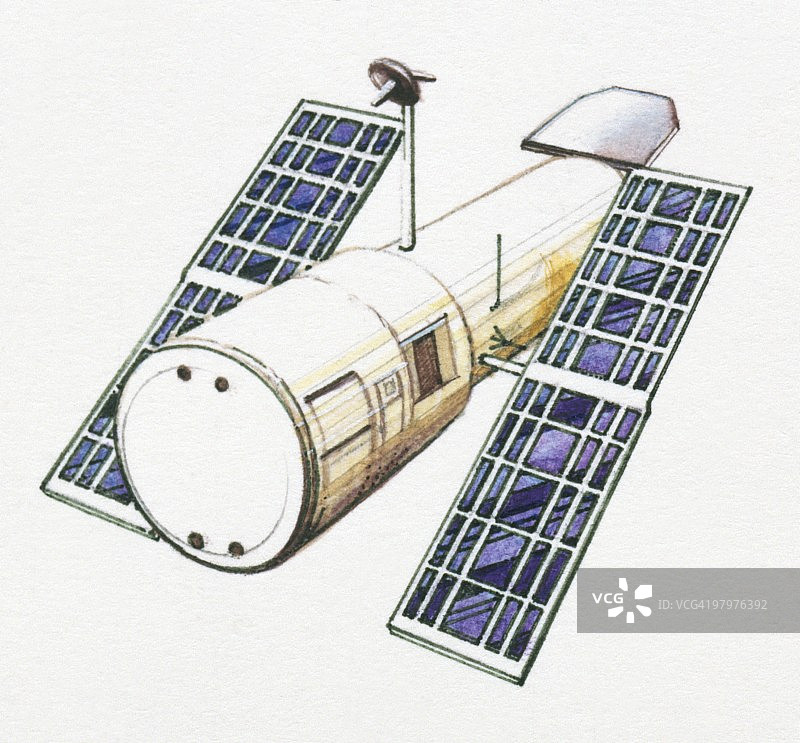 用于探测星际紫外线的卫星插画图片素材